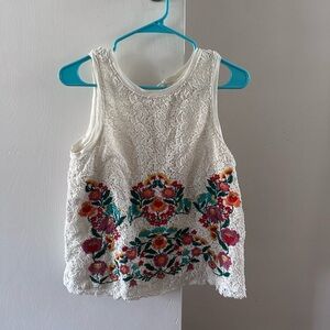 Anthropologie Maeve embroidered floral sleeveless top